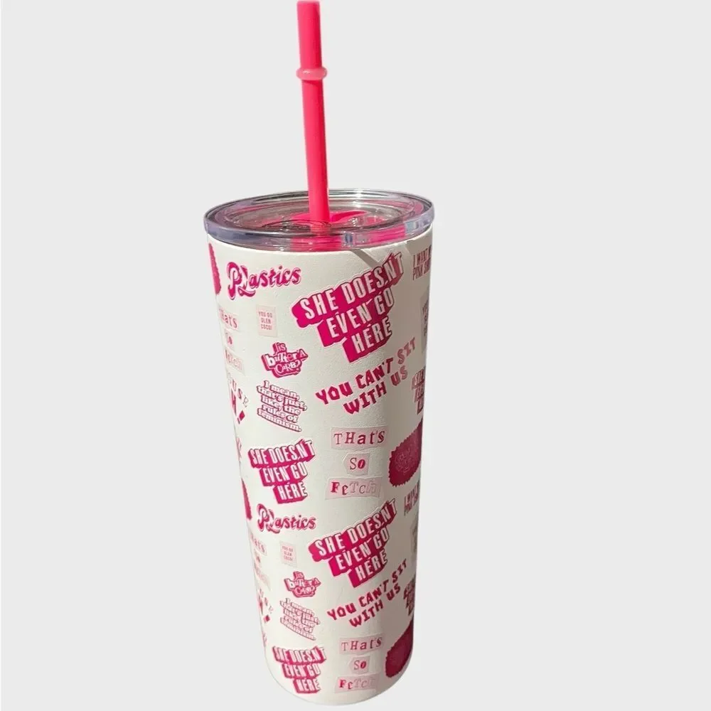Mean Girls 24oz Insulated Tumbler Movie Quotes Pink Cup NWT